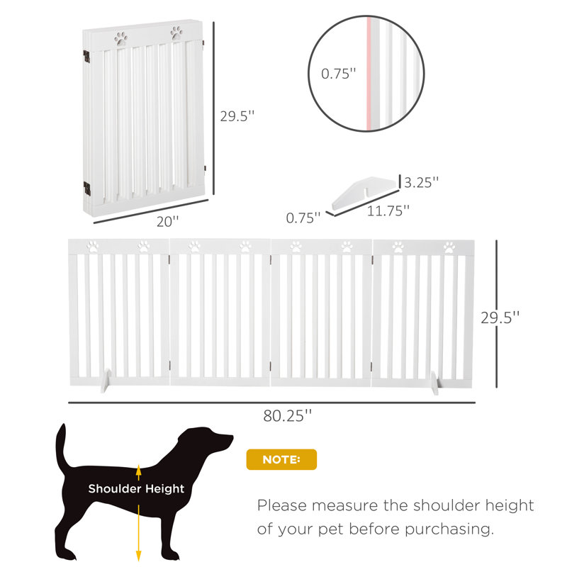 Tucker Murphy Pet™ 80" Extra Wide Freestanding Pet Gate Dog Barrier